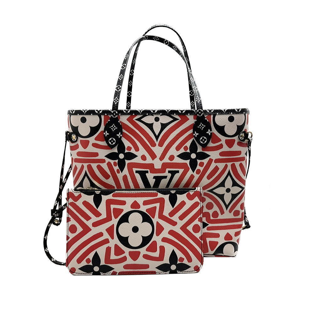 Louis Vuitton Tote Bag Monogram Giant Neverfull Cream Rouge Graffiti